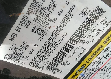 2014 Ford F-150 Xlt z USA, uszkodzony, nr VIN 1FTEW1CM7EFB92708